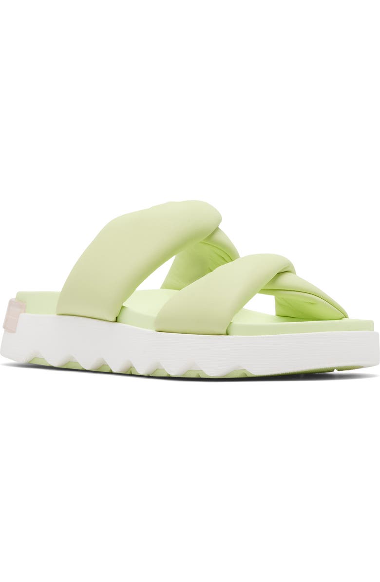 SOREL Viibe Twist Slide Sandal, Main, color, Luminous Lime/ Whitened Pink