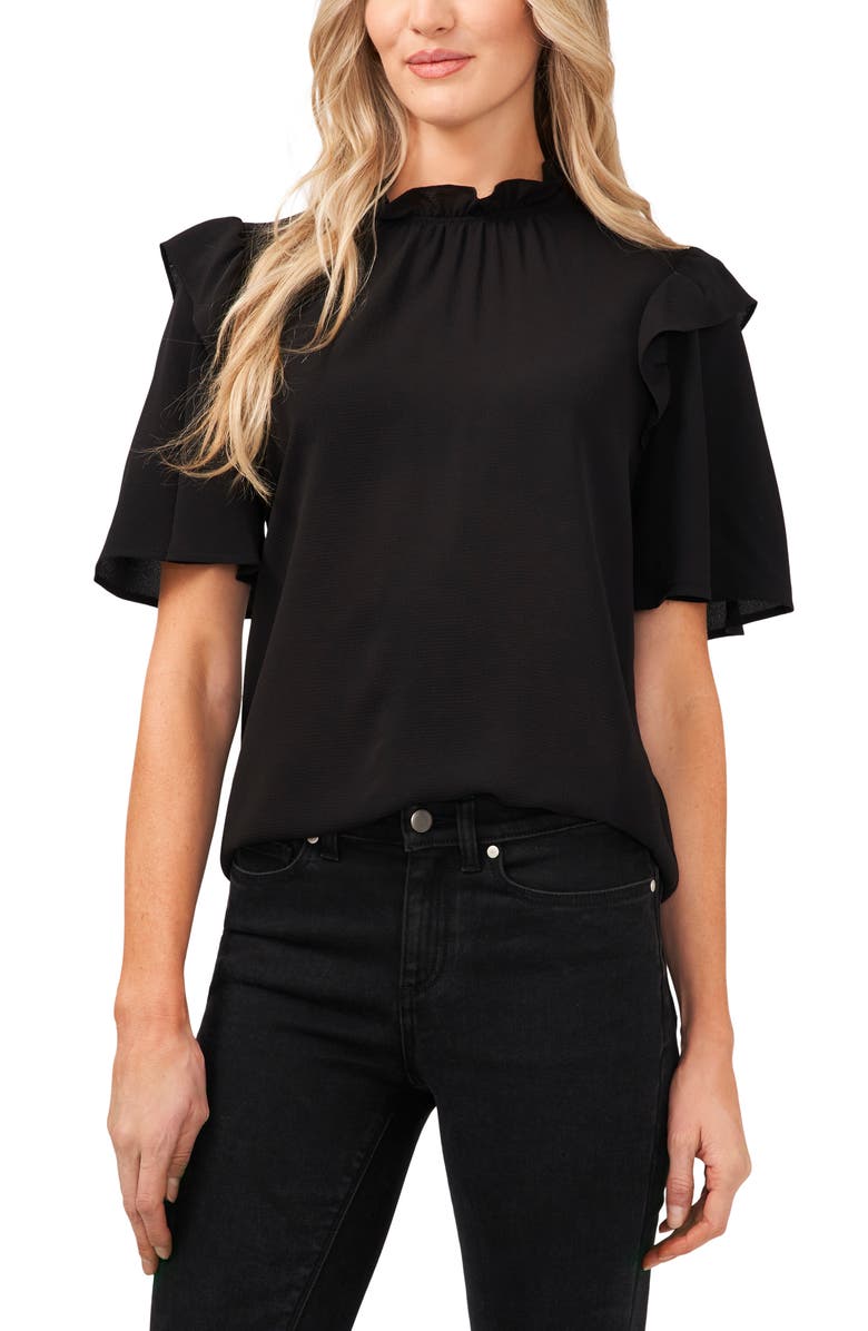 CeCe Flutter Sleeve Blouse, Main, color, 