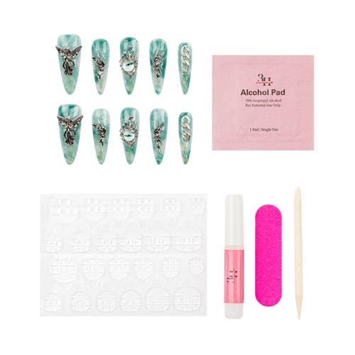 3h Nails Yourvendor Handmade Stiletto Press-on Nails In Blue