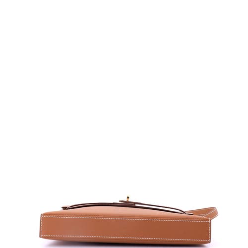 Pre-owned Hermes  Hermes Kelly Elan Shoulder Bag Madame In Gold