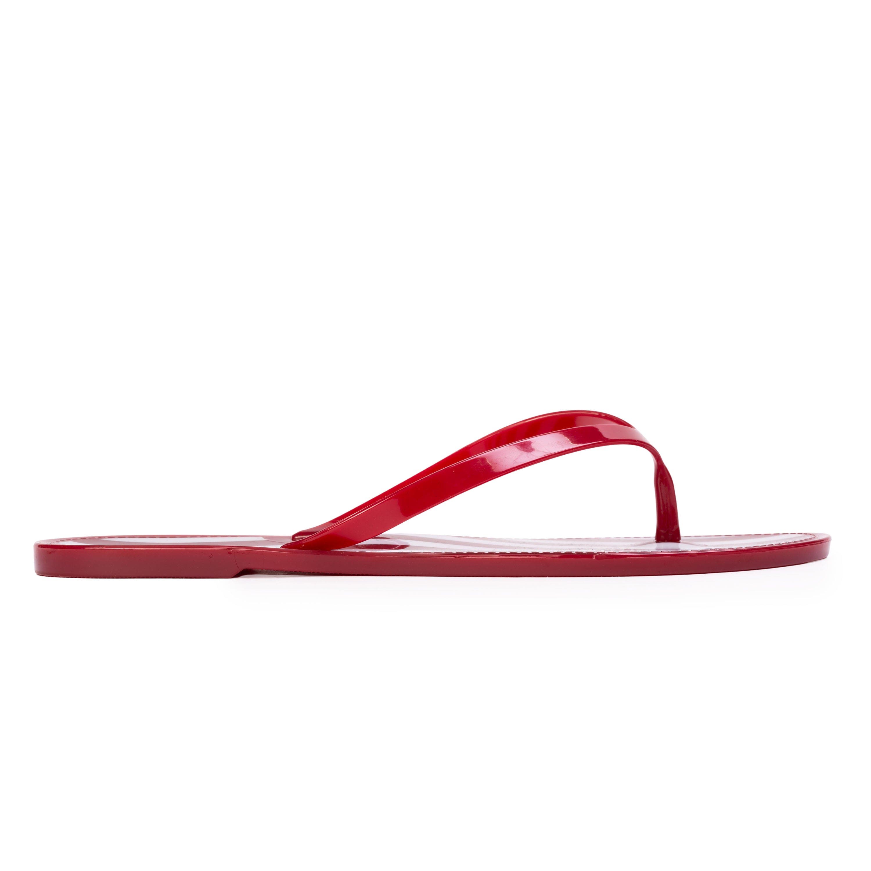 Crystal Stripe Flip Flop, Main, color, Red Stripe PVC
