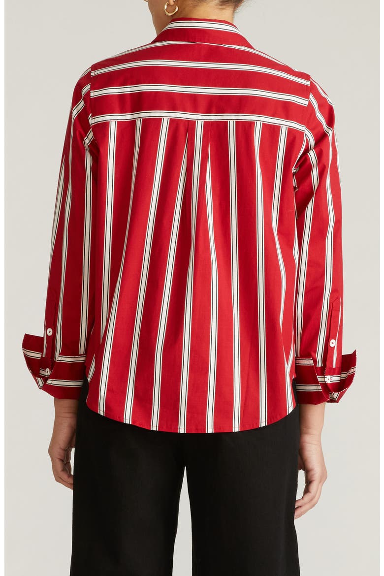 Henning x US Madison Poplin Button-Up Shirt, Alternate, color, RED/ BLACK/ WHITE