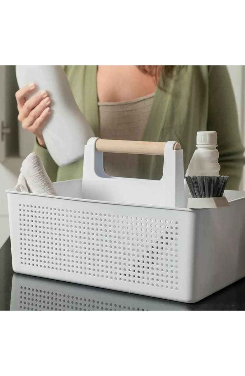 OU Multipurpose Portable Cleaning Storage Caddy with Handle, Alternate, color, White