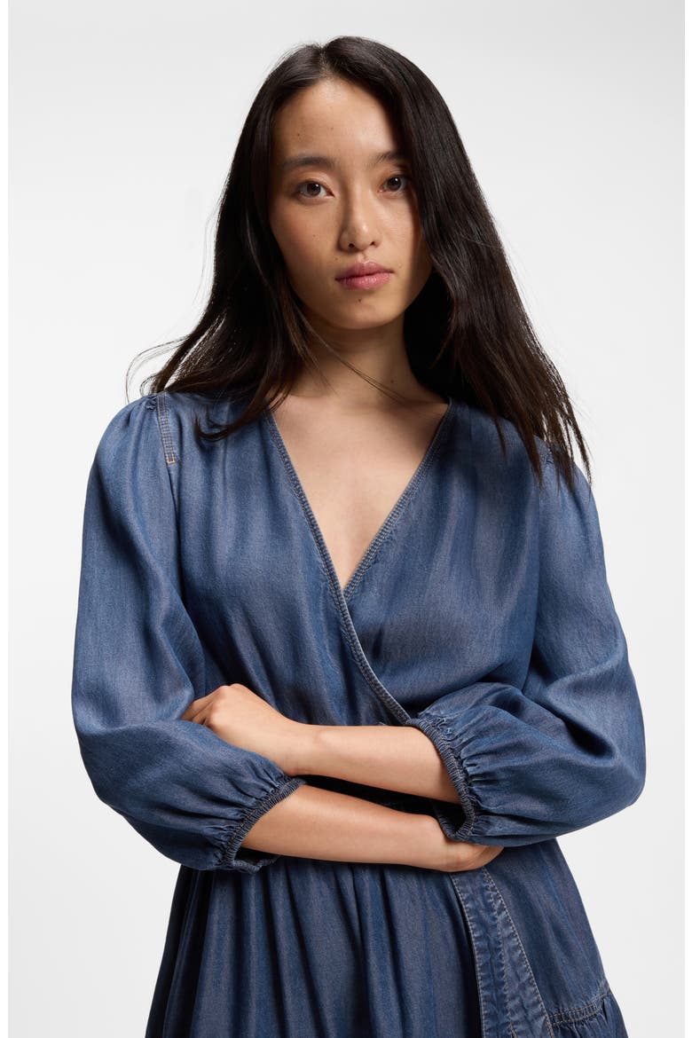 Balloon Sleeve Minidress, Alternate, color, DENIM BLUE