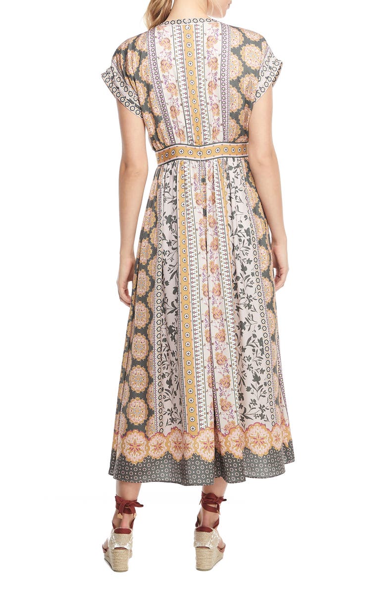 Gal Meets Glam Collection Liza Print Charmeuse Dress, Alternate, color, 