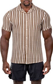 Maceoo Marthy Knit Short Sleeve Button-Up Shirt