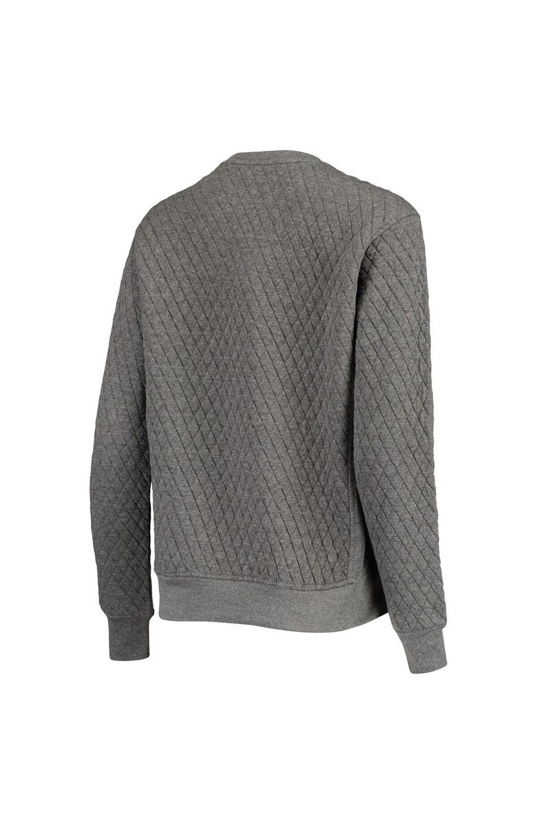 PRESSBOX Women's Pressbox Heather Charcoal Texas Longhorns Moose Quilted Pullover Sweatshirt, Alternate, color, Heather Gray