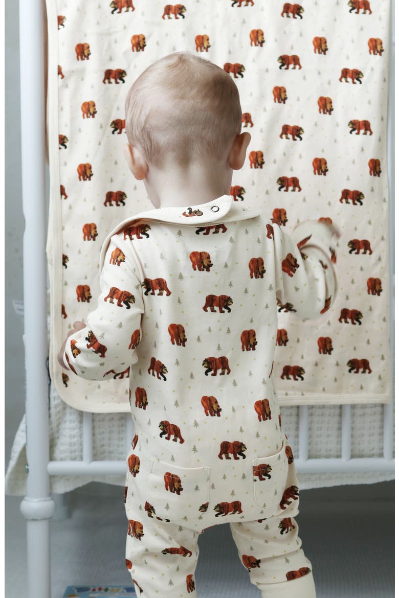 x 'The Very Hungry Caterpillar'™ Organic Cotton Romper, Alternate, color, BROWN BEAR