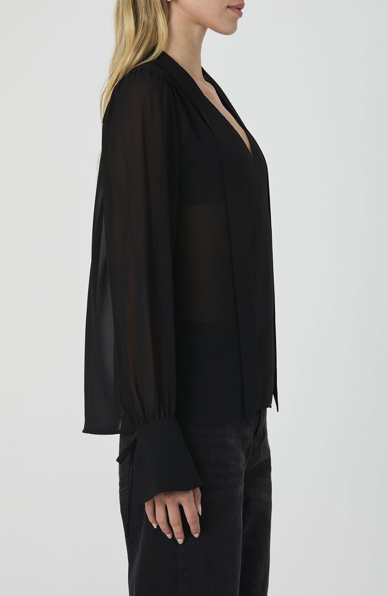 French Connection Eden Tie Neck Sheer Chiffon Top, Alternate, color,