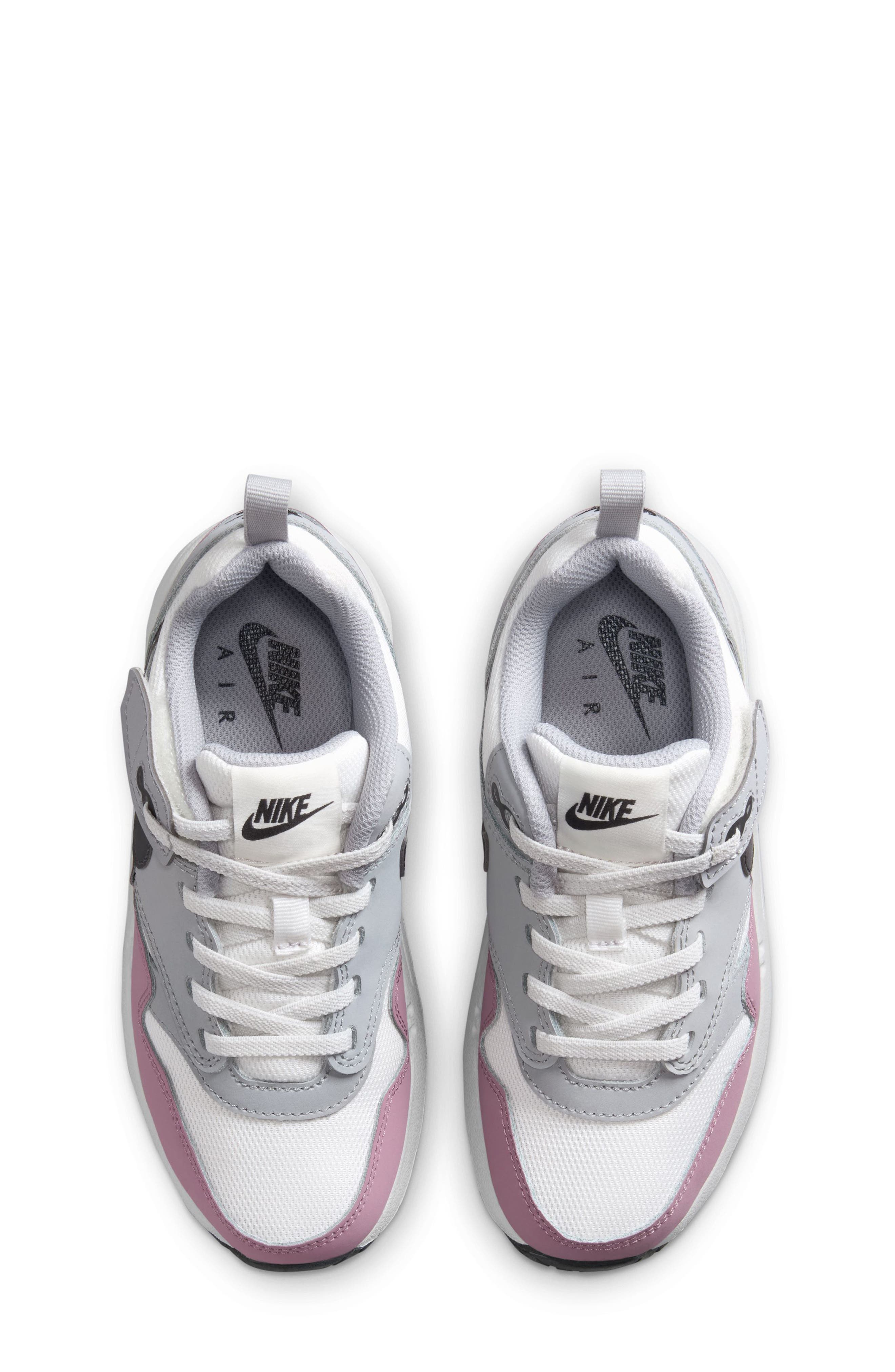 Nike Kids' Air Max 1 EasyOn Sneaker, Alternate, color, White/ Dark Grey/ Wolf Grey