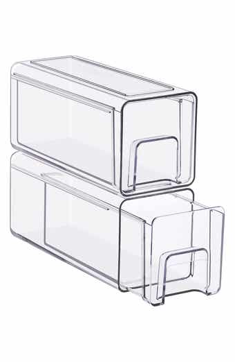 Set of 2 Small Stackable Storage Drawers