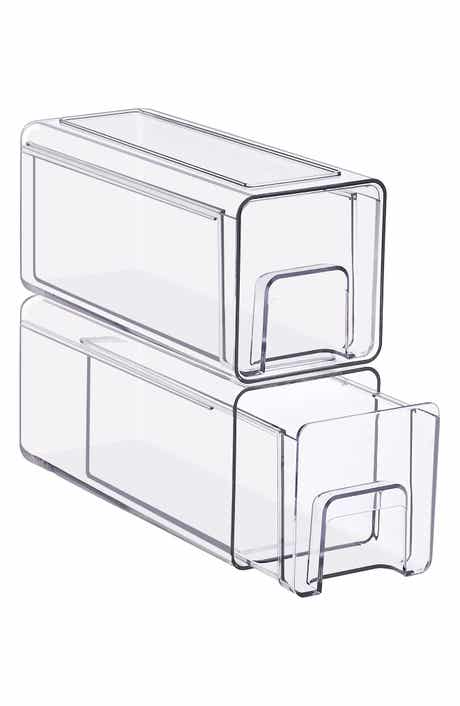 Set of 2 Small Stackable Storage Drawers