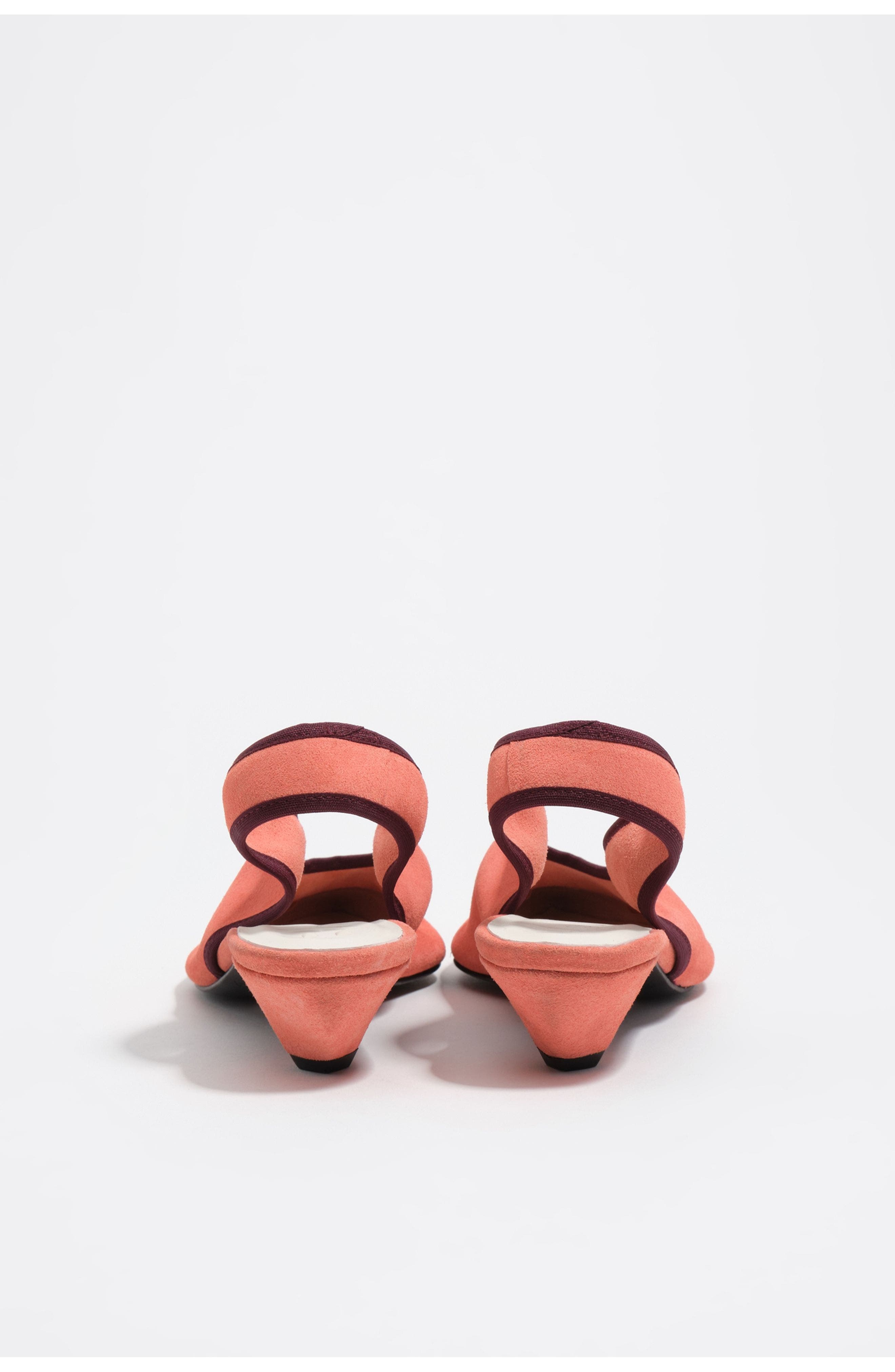 Bimba y Lola Suede Slingback Shoe With Low Heel, Alternate, color, Salmon