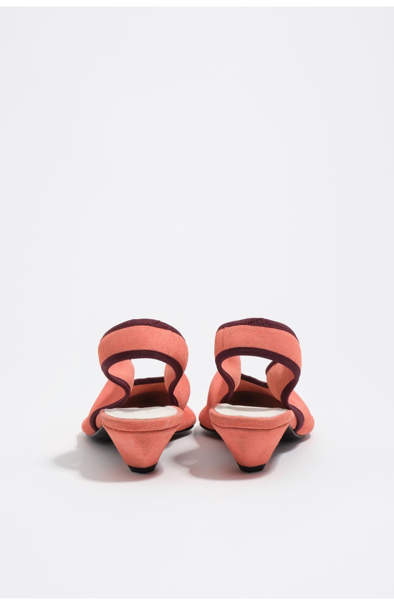 Bimba y Lola Suede Slingback Shoe With Low Heel, Alternate, color, Salmon