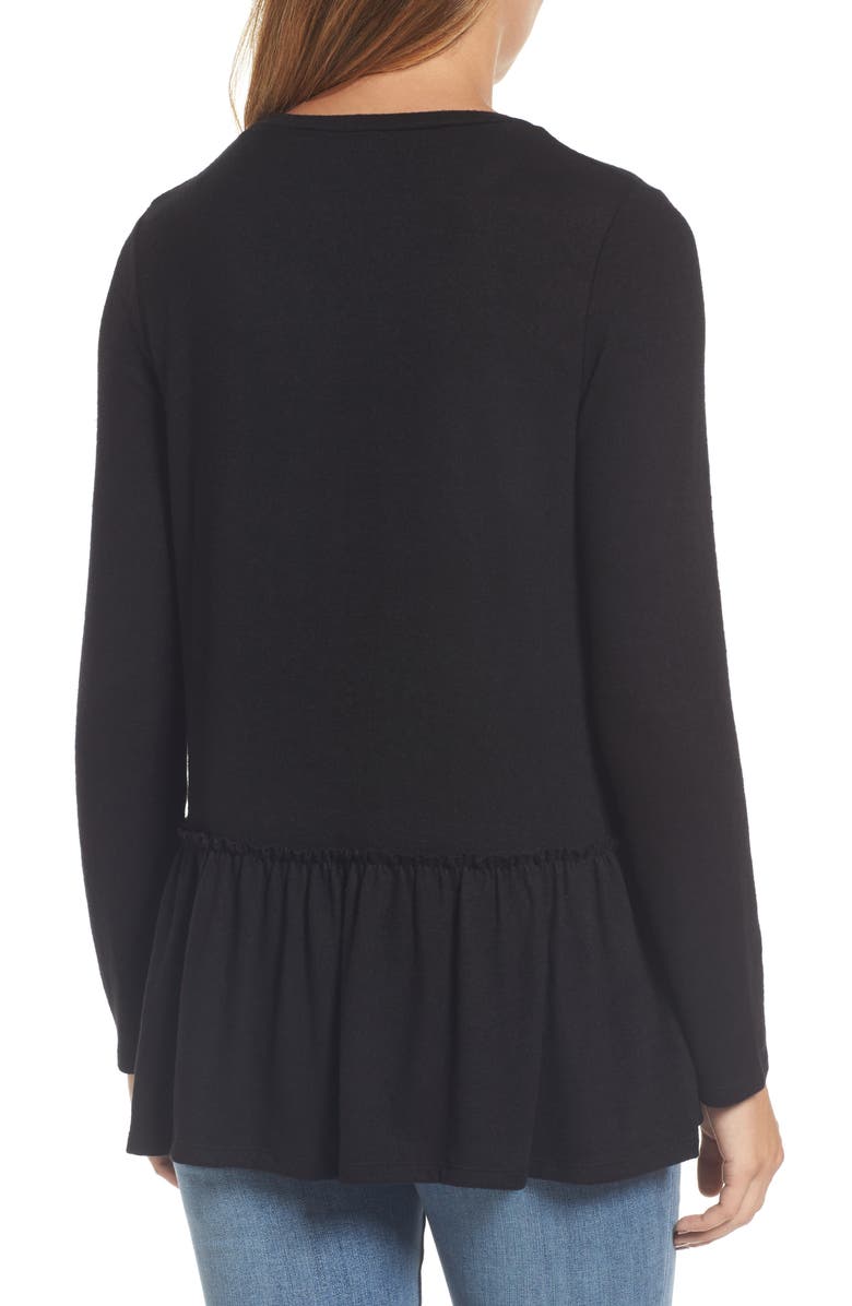 Caslon<sup>®</sup> Cozy Back Peplum Top, Alternate, color, 