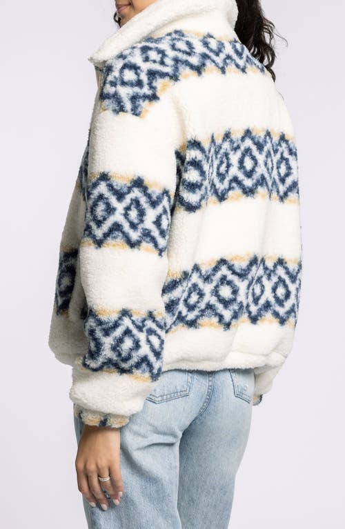 Thread & Supply Idaho Fair Isle Stripe Faux Shearling Jacket In Multi