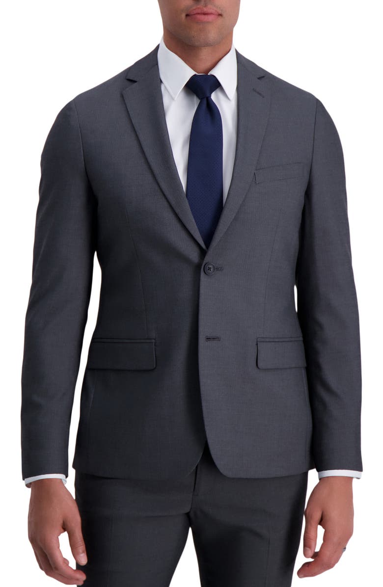 HAGGAR Medium Grey Herringbone Ultra Slim Stretch Suit Jacket, Main, color, Medium Grey