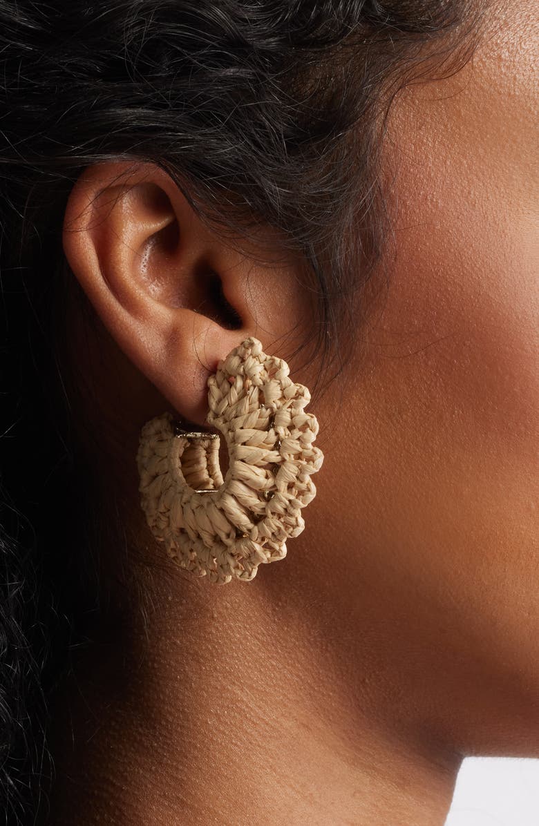 Gas Bijoux Crocus Raffia Hoop Earrings, Alternate, color,
