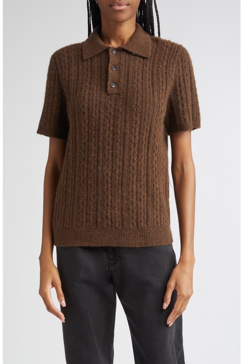 Polo Sweater, Main, color, BROWN