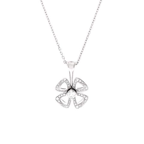 Fiorever Pendant Necklace 18K White Gold with Diamonds