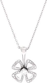 Pre-Owned Bvlgari Fiorever Pendant Necklace 18K White Gold with Diamonds