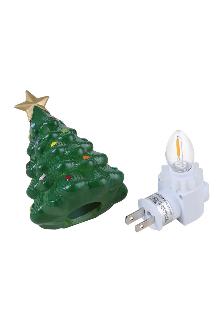5 in. Shatterproof Night Light - Snowman, Alternate, color, Green Christmas Tree