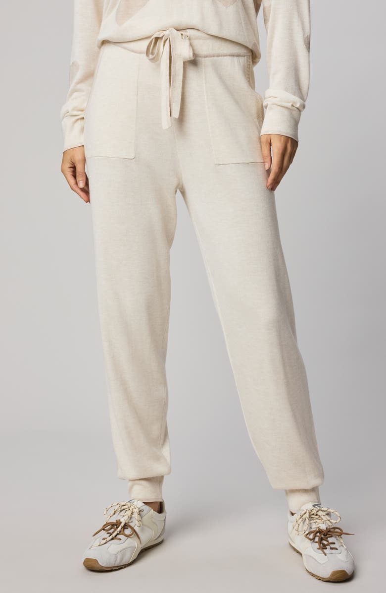 Splendid All the Love Tipped Knit Joggers, Main, color, Pale Oak Heather Ivory