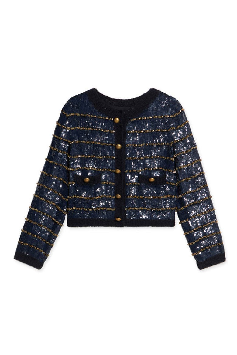 Divine Pailettes Jacket, Main, color, Blue