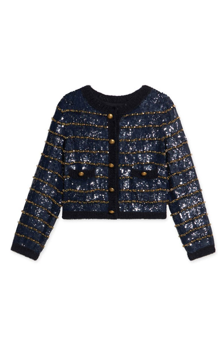 Fortela Divine Pailettes Jacket, Main, color, Blue