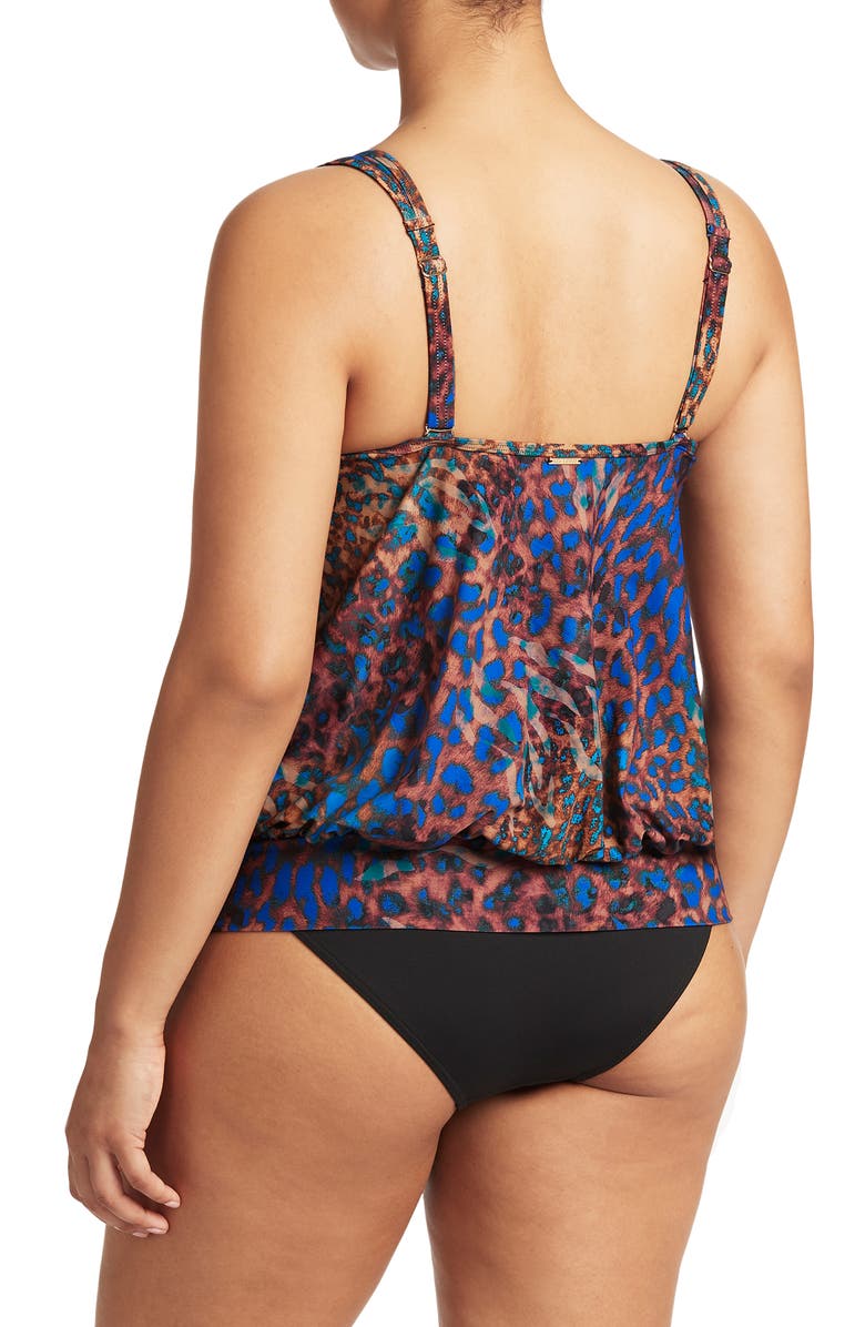 Sea Level Multifit Blouson Tankini Top, Alternate, color, 