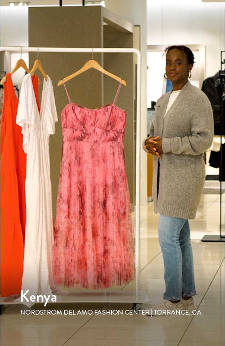 Floral Pleated Tulle Gown, sales video thumbnail