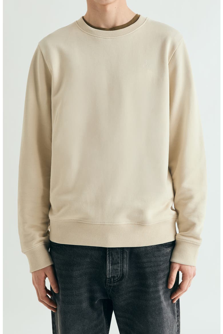 Wash Embroidered Sweatshirt, Main, color, Beige