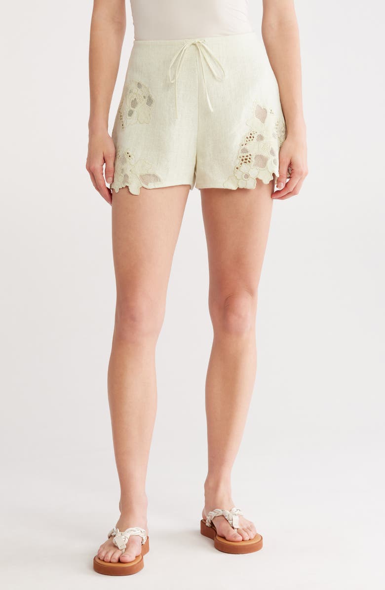Cult Gaia Zuria Linen Shorts, Main, color,