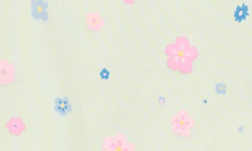 Miles The Label Kids' Floral Print Ruffle French Terry Sweatshirt In Neutral