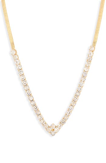 Nordstrom Rack Cubic Zirconia V-shape Collar Necklace