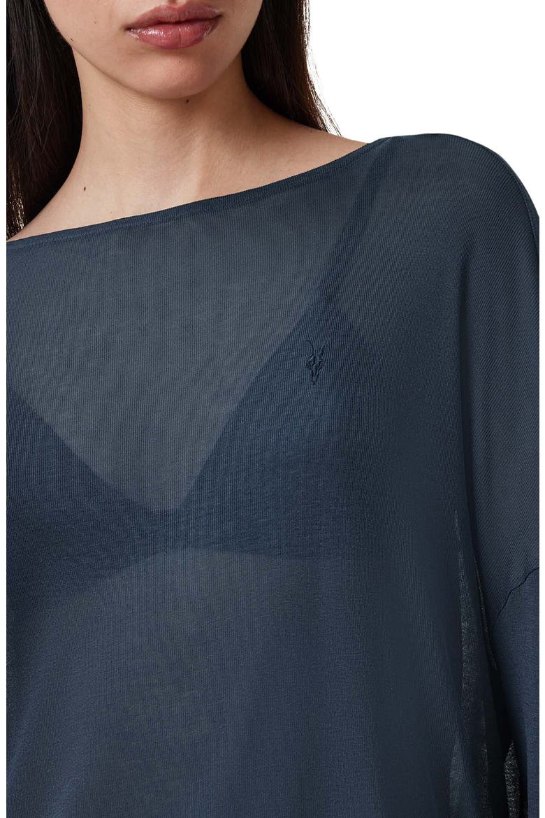 Rita Francesco Long Sleeve Boatneck T-Shirt, Alternate, color, BLUEBERRY BLUE