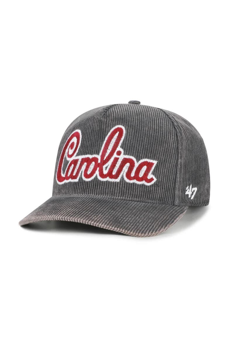 Men's '47  Gray South Carolina Gamecocks Reclaim Snow Wash Corduroy Hitch Adjustable Hat, Main, color, Gray