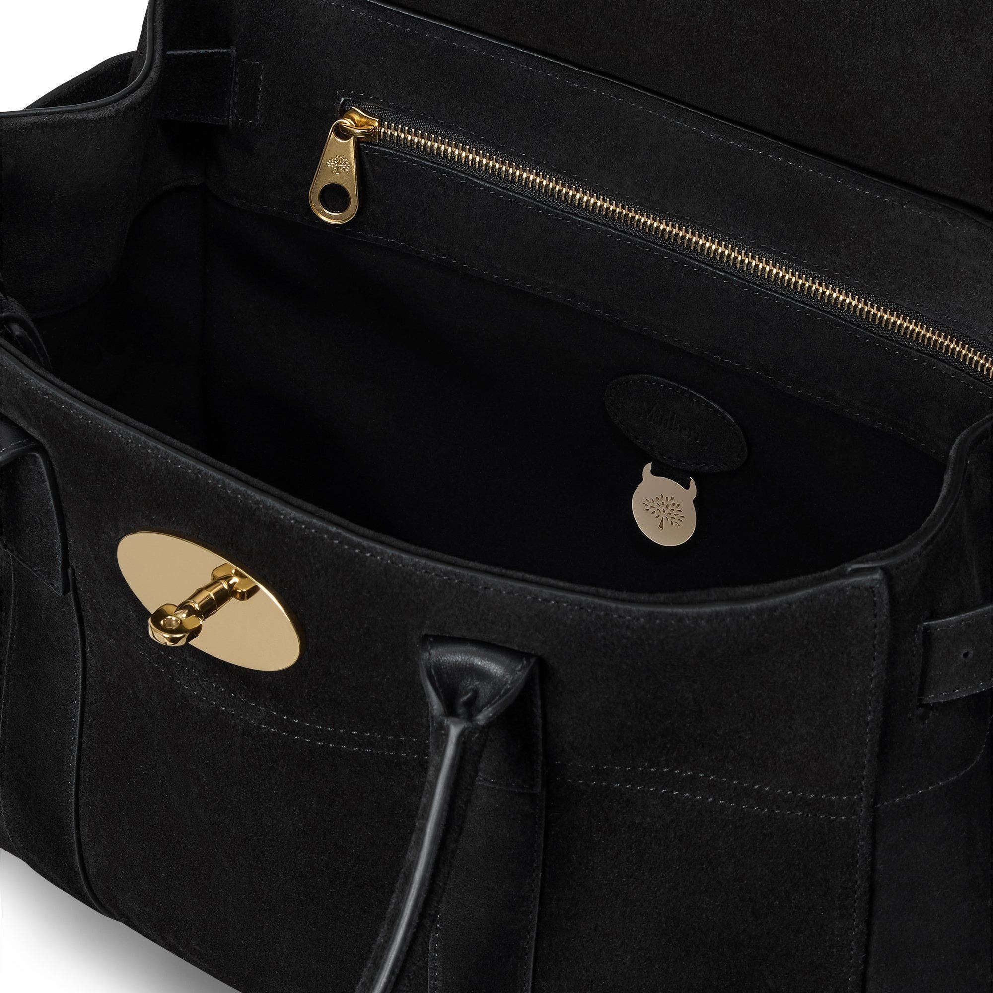 Bayswater Satchel, Alternate, color, Black Suede