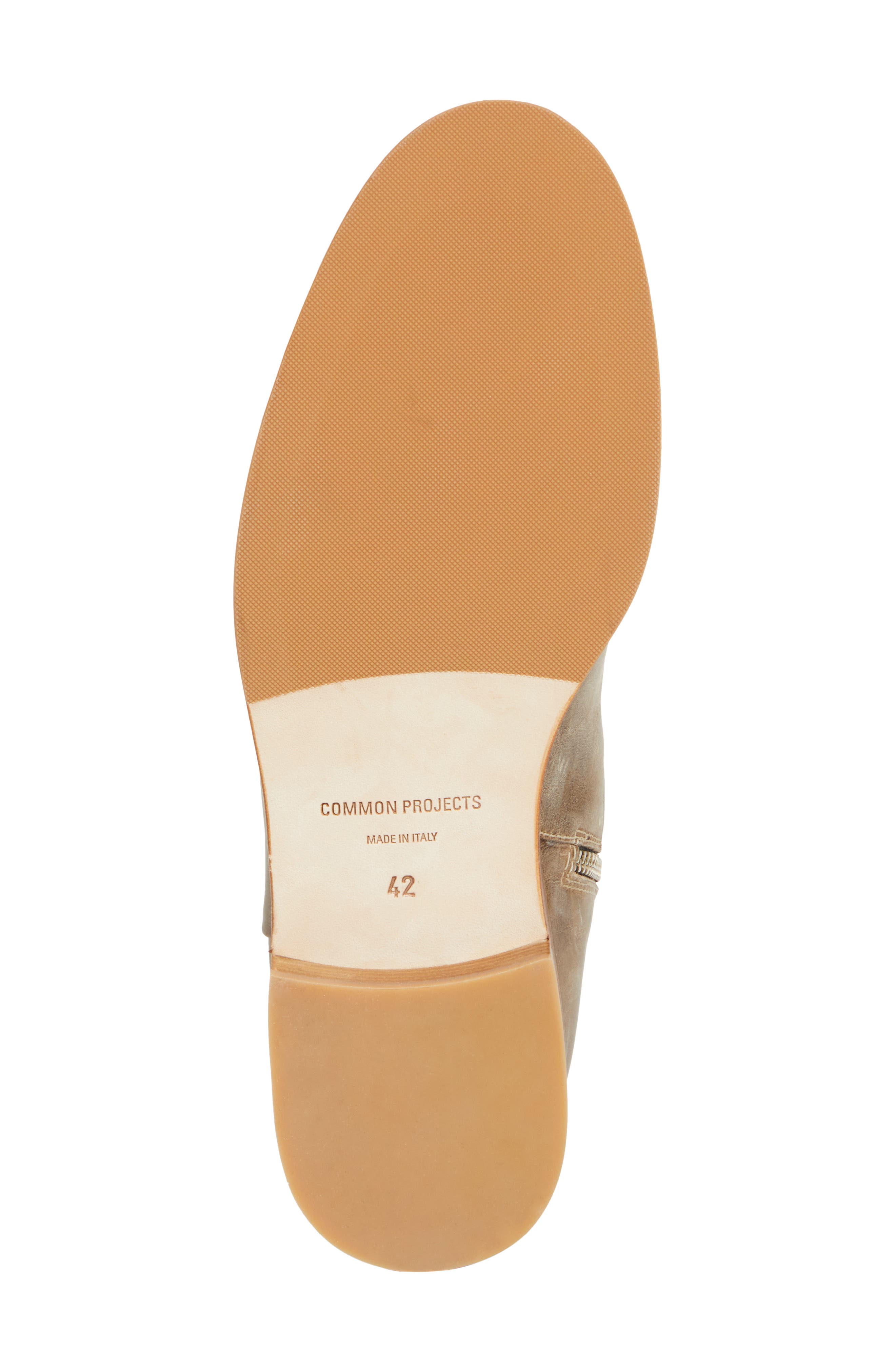 Common Projects Waxed Leather Zip Boot, Alternate, color, Taupe