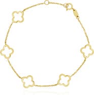 The Lovery Fine Jewelry Small Gold Open Clover Bracelet