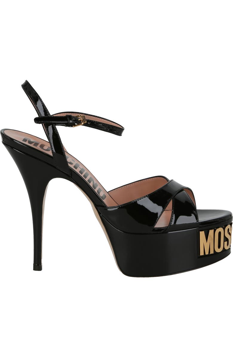 Moschino Logo Sole Platform Sandal, Alternate, color,