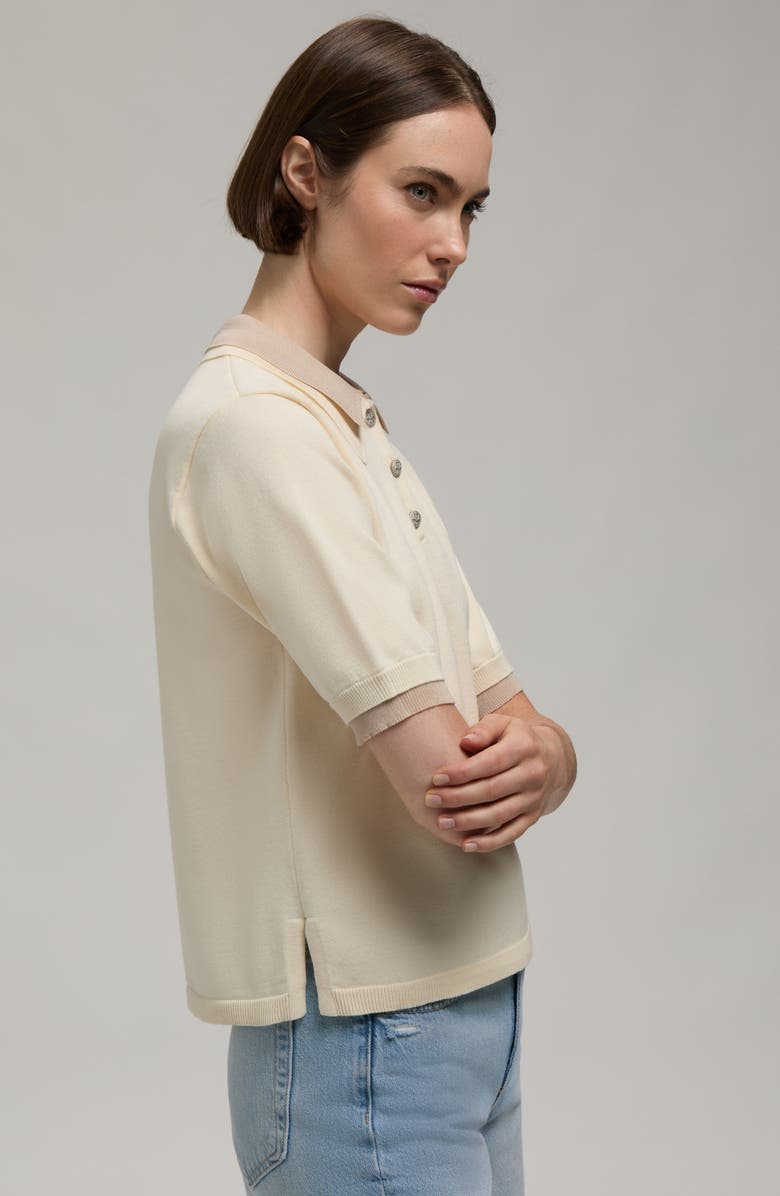 Hunter Contrast Trim Polo, Alternate, color, Chalk