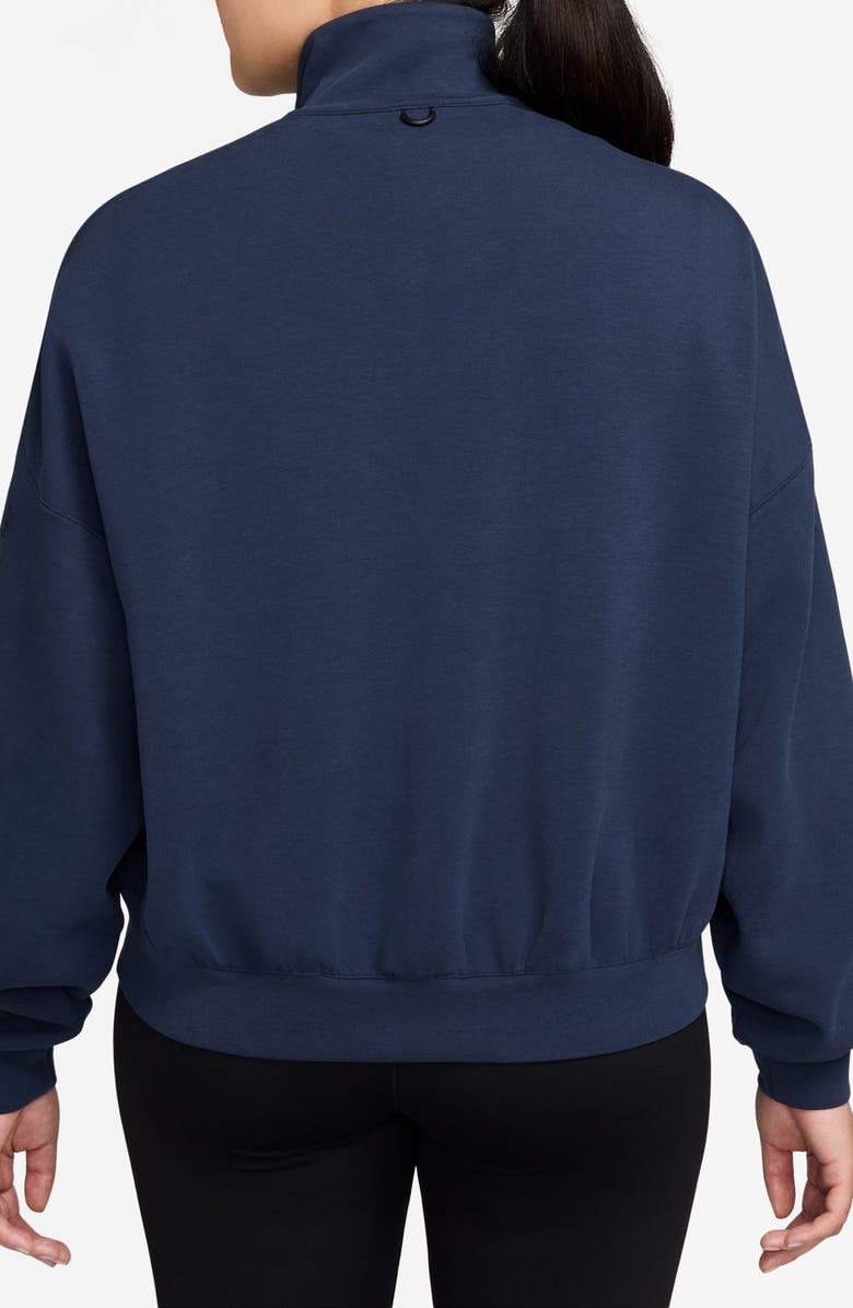 Nike 24.7 ImpossiblySoft Dri-FIT Oversize Half Zip Top, Alternate, color, 410 Mnnavy/Dkobs