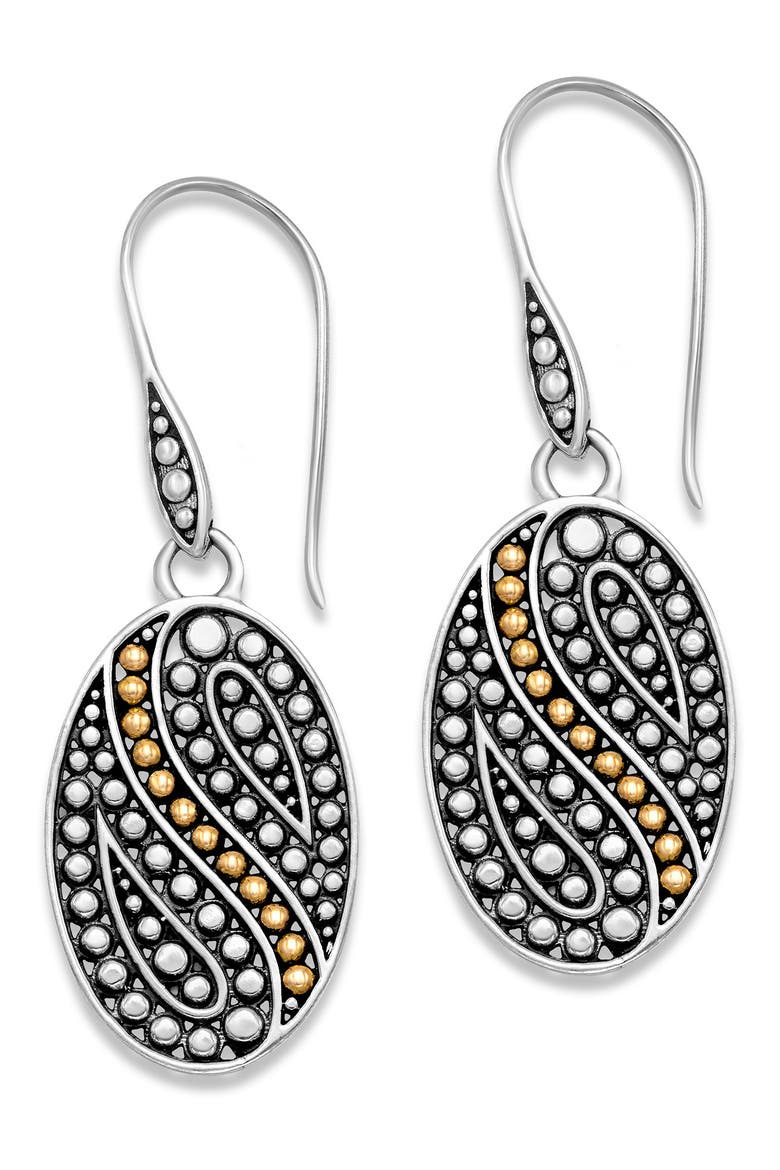 Oval Dot Drop Earrings, Main, color, SILVER AND GOLD