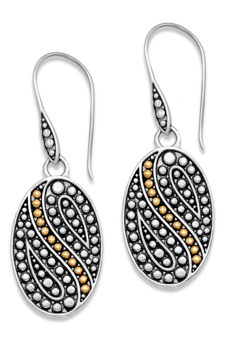 SAMUEL B. Oval Dot Drop Earrings, Main, color, Silver And Gold