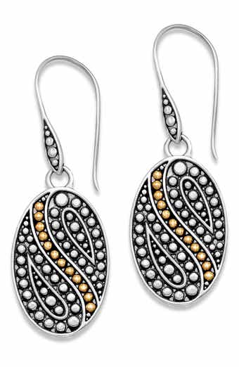 Oval Dot Drop Earrings