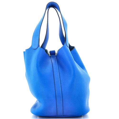 Pre-owned Hermes Hermes Picotin Lock Bag Clemence Gm In Blue