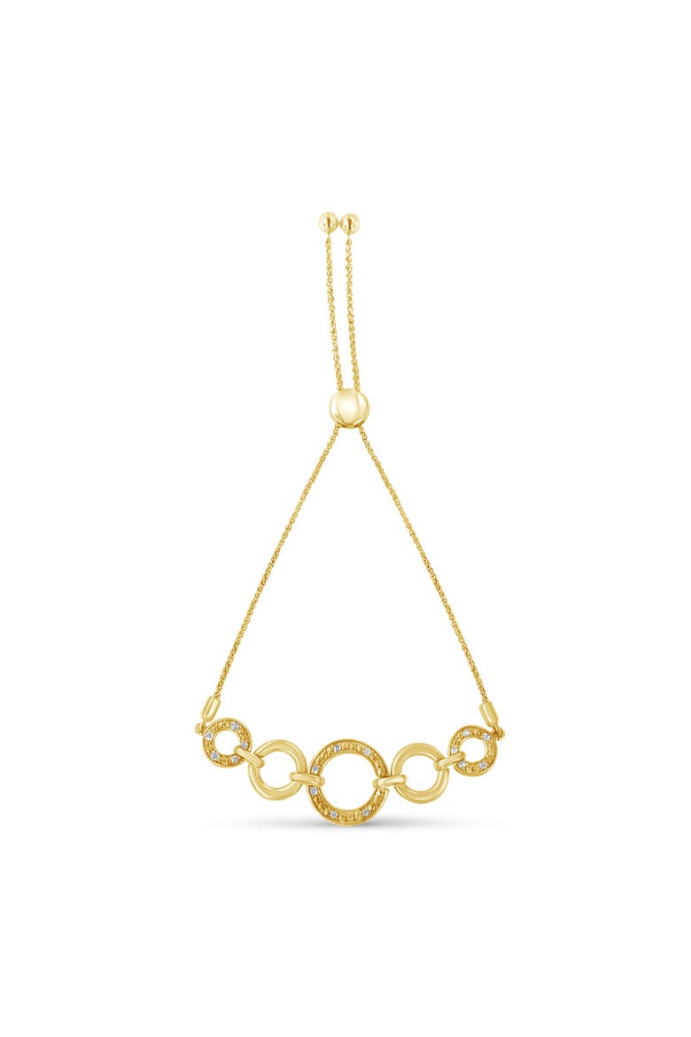 10K Yellow Gold over Silver Diamond Accent Graduated Infinity Circle Bolo Bracelet, Alternate, color, Yellow