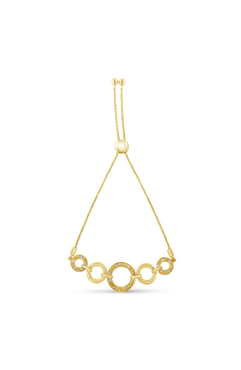 Haus of Brilliance 10K Yellow Gold over Silver Diamond Accent Graduated Infinity Circle Bolo Bracelet, Alternate, color, Yellow