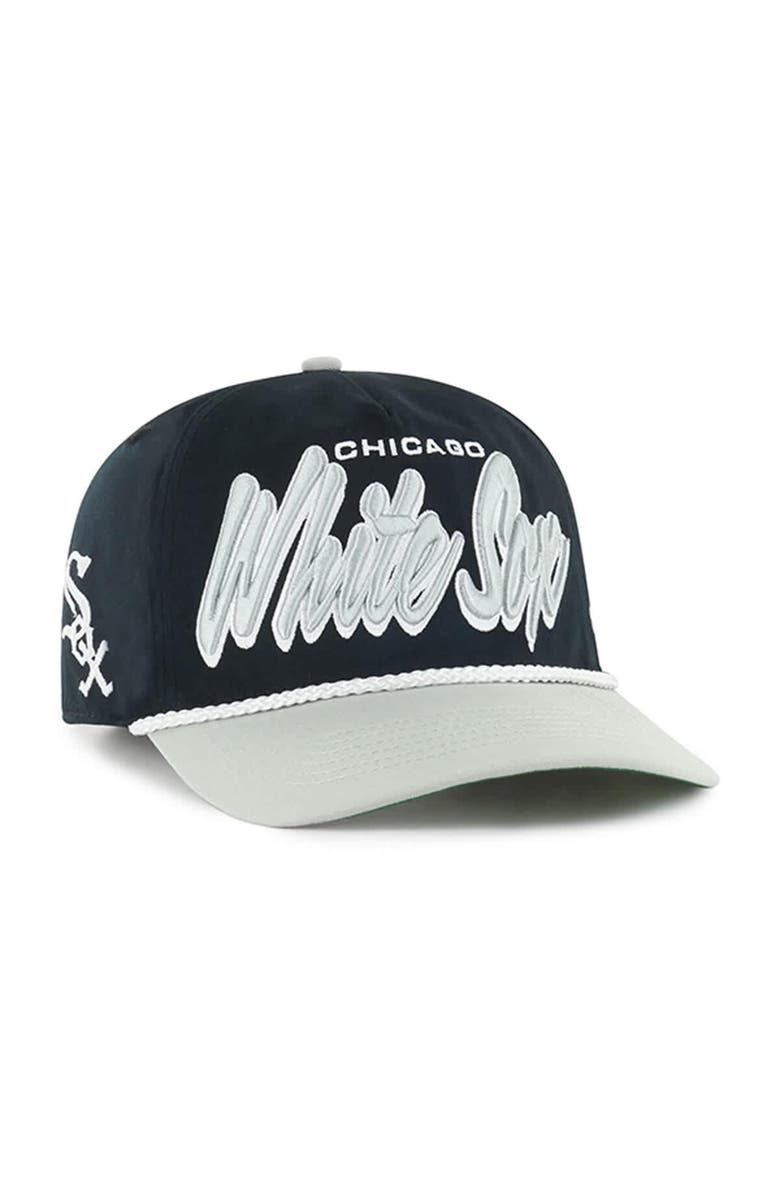 '47 Men's '47 Black Chicago White Sox Dropshadow Rope Hitch Adjustable Hat, Main, color, Black